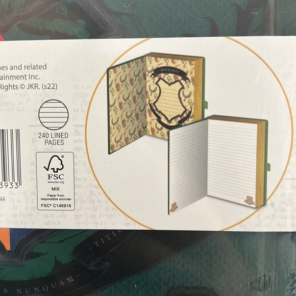 Harry Potter wizarding work slithering green notebook journal with pencil new - Picture 7 of 11